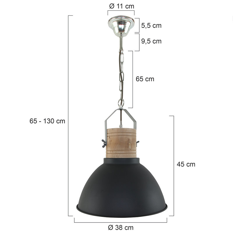 Lyman 1 - Light Dome Pendant, Black, Silver/Beige