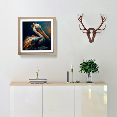 Pelican Palette Knife Painting - Framed Print