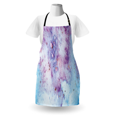 Hokku Designs Watercolor Apron Unisex Blurry Toned Aquarelle Adult Size Purple Pale Azure Blue