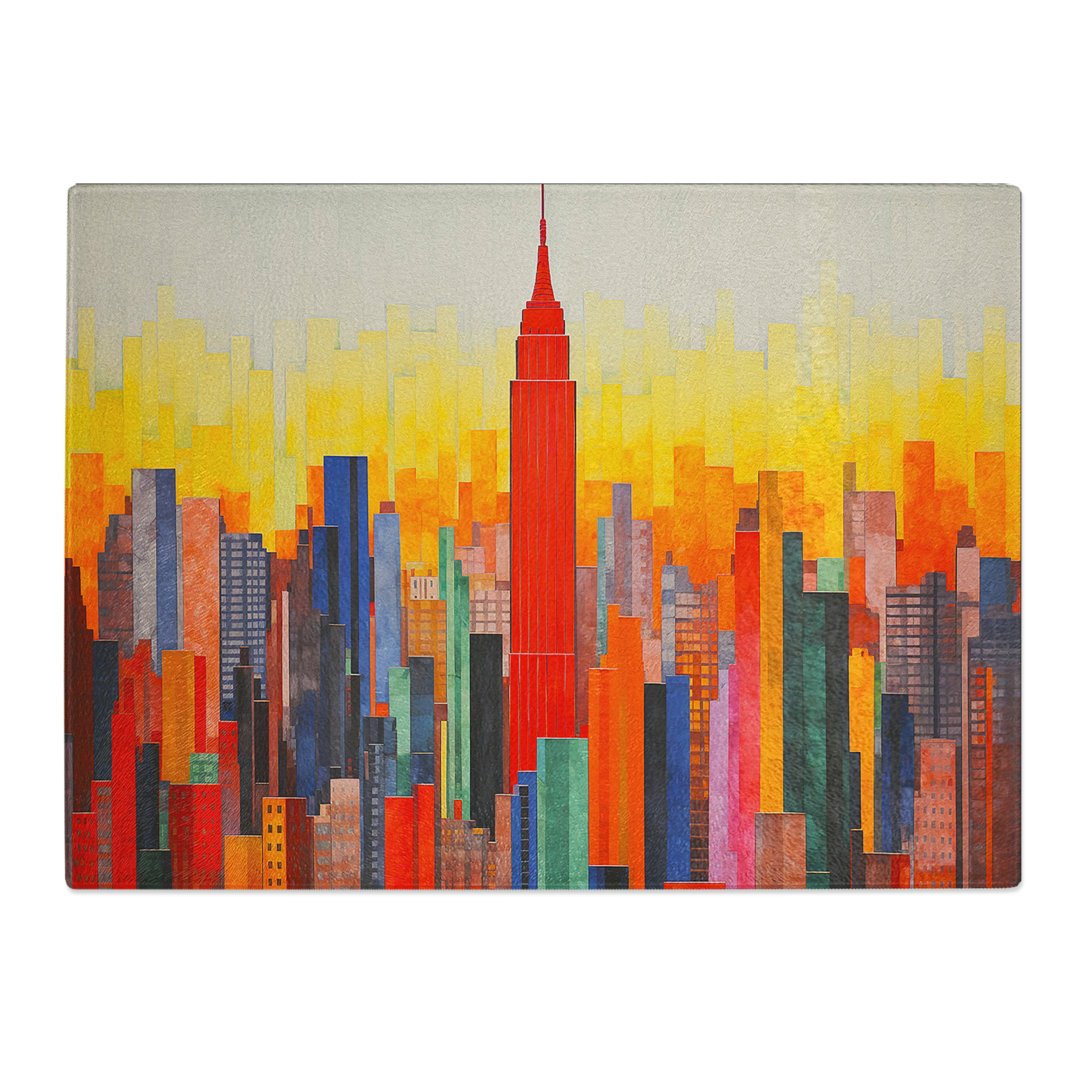 Skyline City Colour Field No.2  Glass Chopping Board
