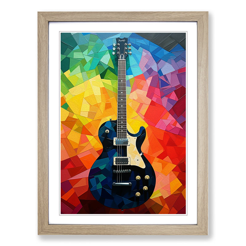 Guitar Colour Field - Framed Print, Oak, 64cm H x 46cm W x 2cm D