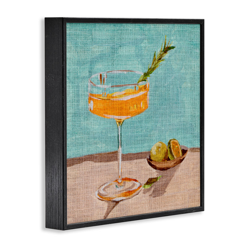 «Bright Cocktail Glass», art de la giclée encadrée par Melissa Wang, H 12 po x l 12 po, Giclée encadrée noir minuit