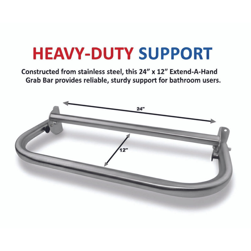 Extend a Hand Extension Grab Bar, Stainless Steel, 24"x12"