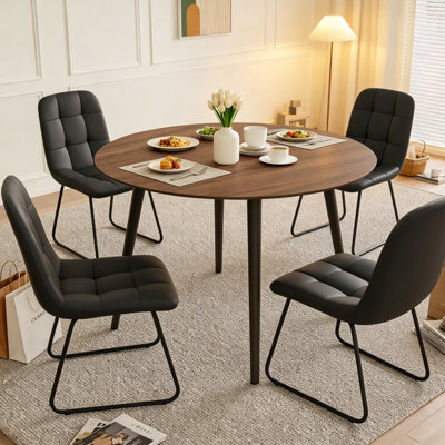 Round Dining Table Set, Mid Century Modern Small Round Dining Table Set, Saving Space (1table + Chairs)