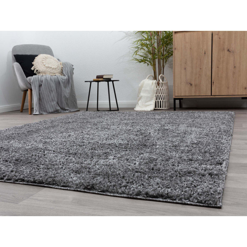 Jarno Solid Colour Shag Area Rug, Rectangle 160 x 230 cm