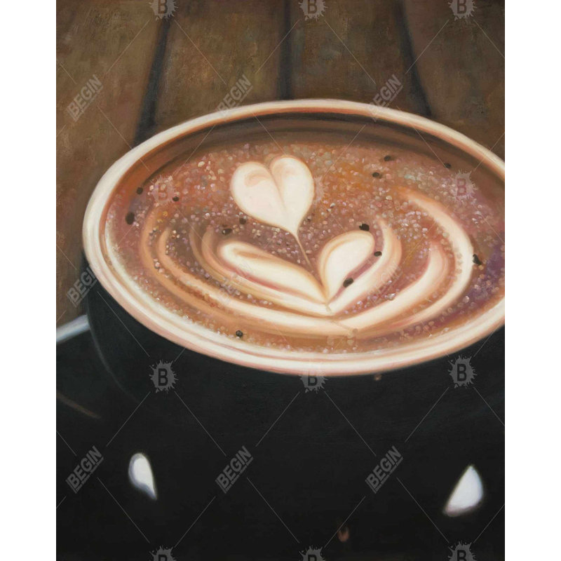 Artistic Cappuccino Print On Canvas