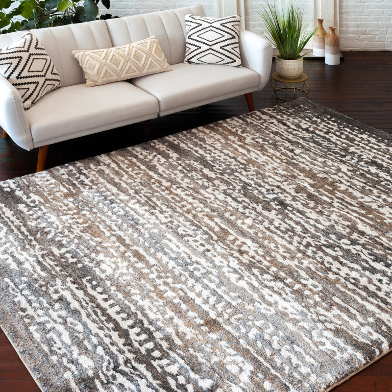 Tapis d'intérieur / extérieur en polypropylène 17 stories Arne Linia, Rectangle 5 pi x 7 pi 6 po