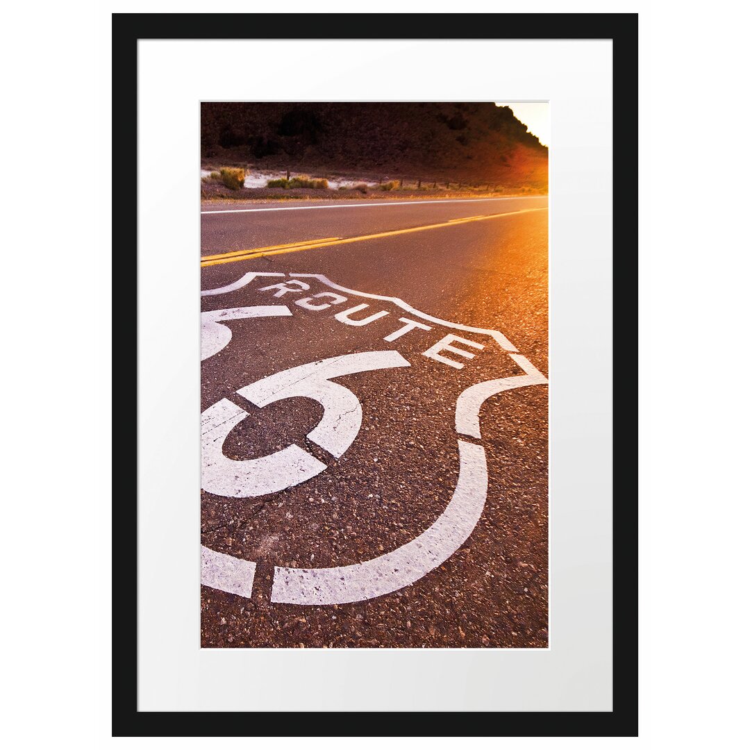 Gerahmtes Poster Autobahn-Route 66