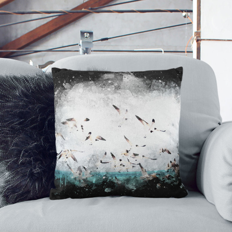 Square Throw Cushion, Black, 40cm H x 40cm W x 15cm D