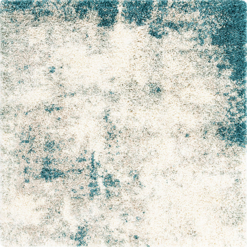 Performance Abstract Indoor Rug, Square 5'1"