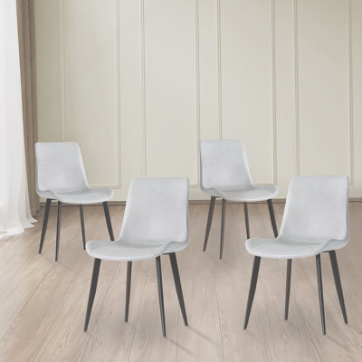 Set Of Four Modern Dining Chairs With High - Quality Upholstery And Sturdy Legs, Ideal For Various Indoor Spaces