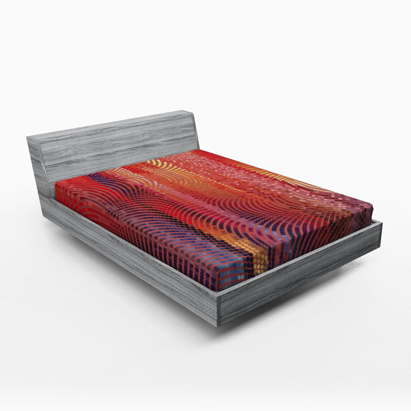 Microfiber Abstract Fitted Sheet, Full Fitted Sheet, Multicolor Striped