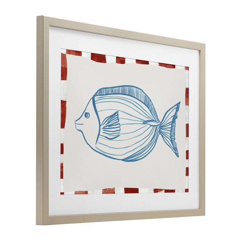 Reproduction sous-marine de croquis de poissons océaniques, design par Hannah Dawson, H 17 po x l 21 po