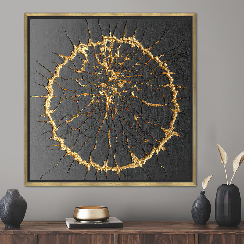 Kintsugi 3d Wall Art, Contemporary Art Canvas, Trendy Canvas Art, Abstract Art, Kintsugi Wall Art, Luxury Canvas, Black And Gold Art,