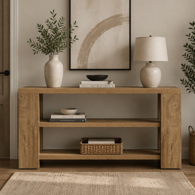 70.9" Console Table, Wooden 3-Tier Sofa Foyer Table