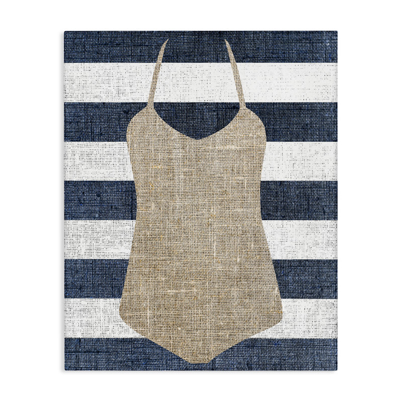 «Swimsuit on Stripes» par Lil 'Rue, H 20 po x l 16 po