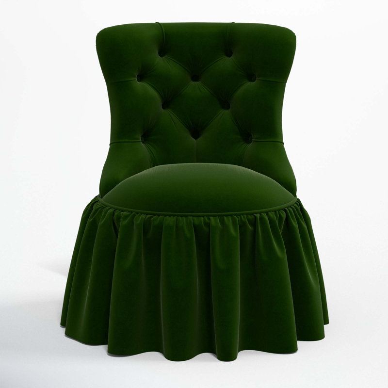 Minnie Upholstered Side Chair, Luxe Emerald Velvet