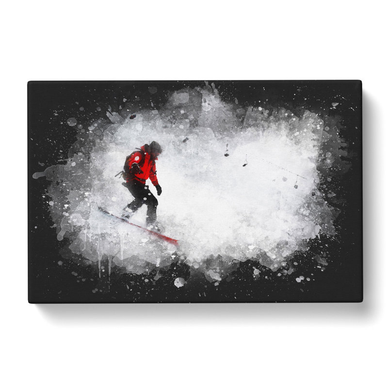 Snowboarding - Wrapped Canvas Print, 50cm H x 76cm W x 3cm D