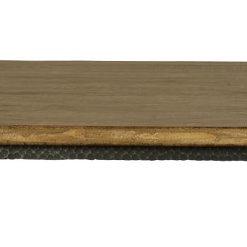 Table de salle à manger Lemy, plateau rectangulaire brun de 72 pouces, structure en métal noir