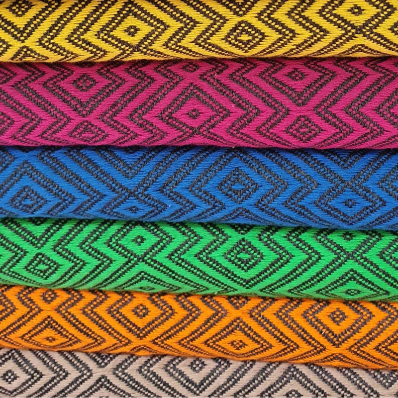 Cotton and Olive Throw, Fuchsia