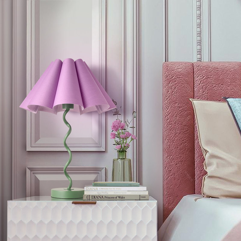 Pleated Table Lamp, Green, Purple