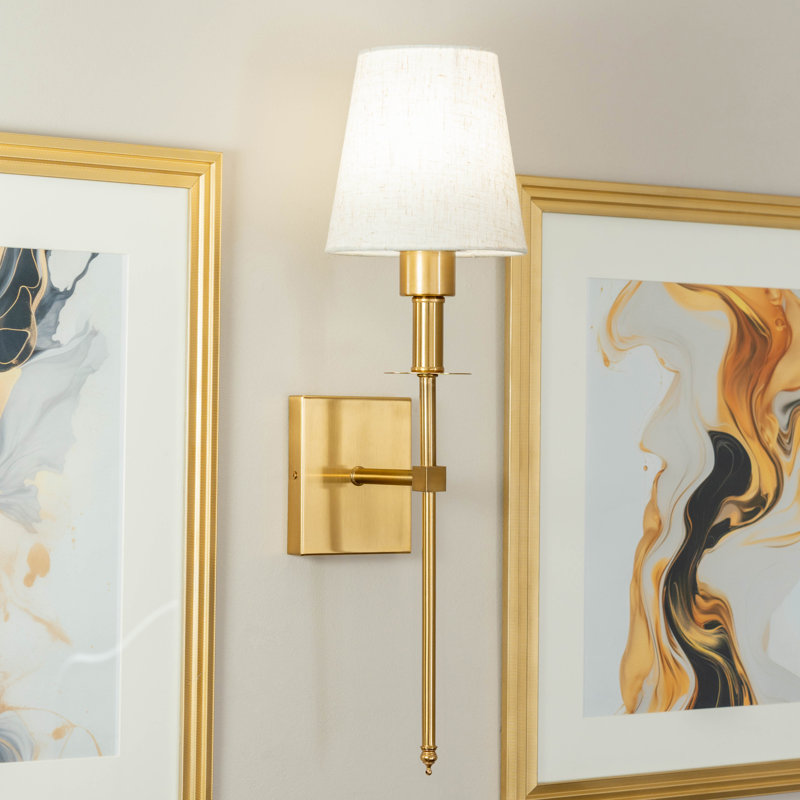 Tagert Plastic LED Flush Mounted Sconce, Antique Brass