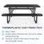 Ensemble de table longue et de chaises noires de 6 pi avec trou pour parasol