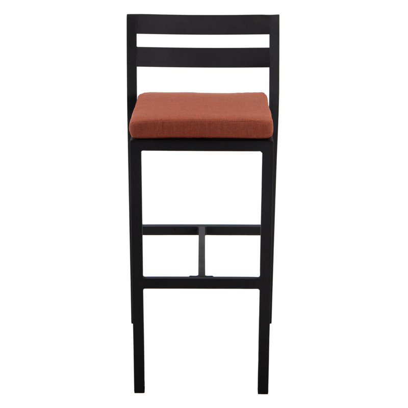 Tabouret de bar Chelsea Patio avec structure en aluminium thermolaqué et coussin amovible, Orange