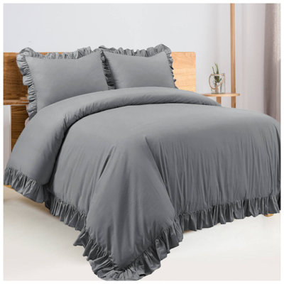 400TC Cotton Sateen Ruffle Duvet Cover Set