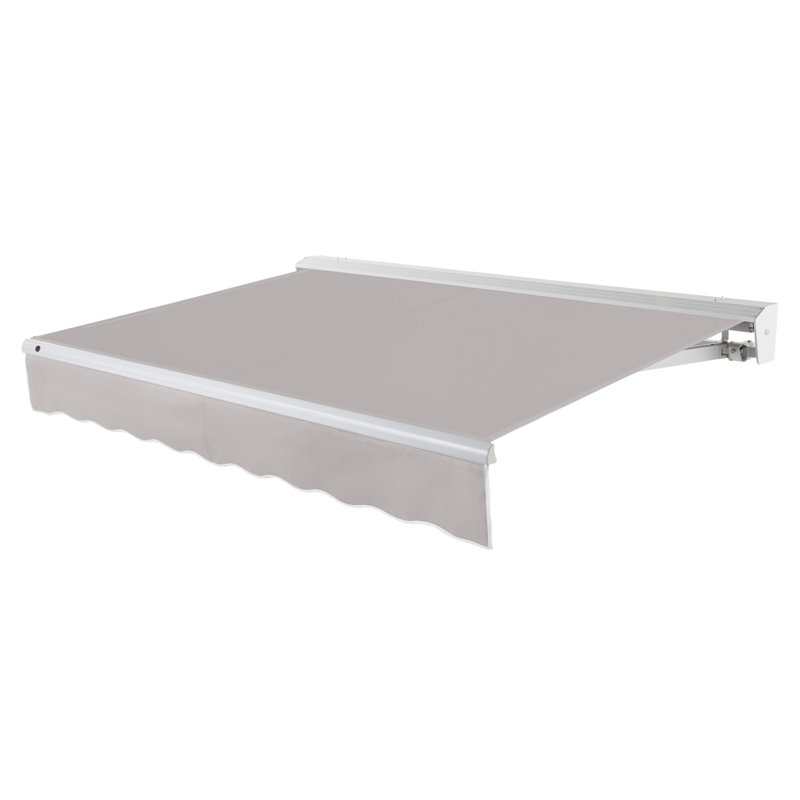 Store banne motorisé rétractable Awntech Destin, 5,5 m x 3 m, gris, l 18 po x P 10 po, Moteur gauche, Gris