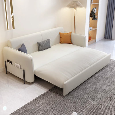 Loveseat Beige 100% Polyester Sleeper sofa