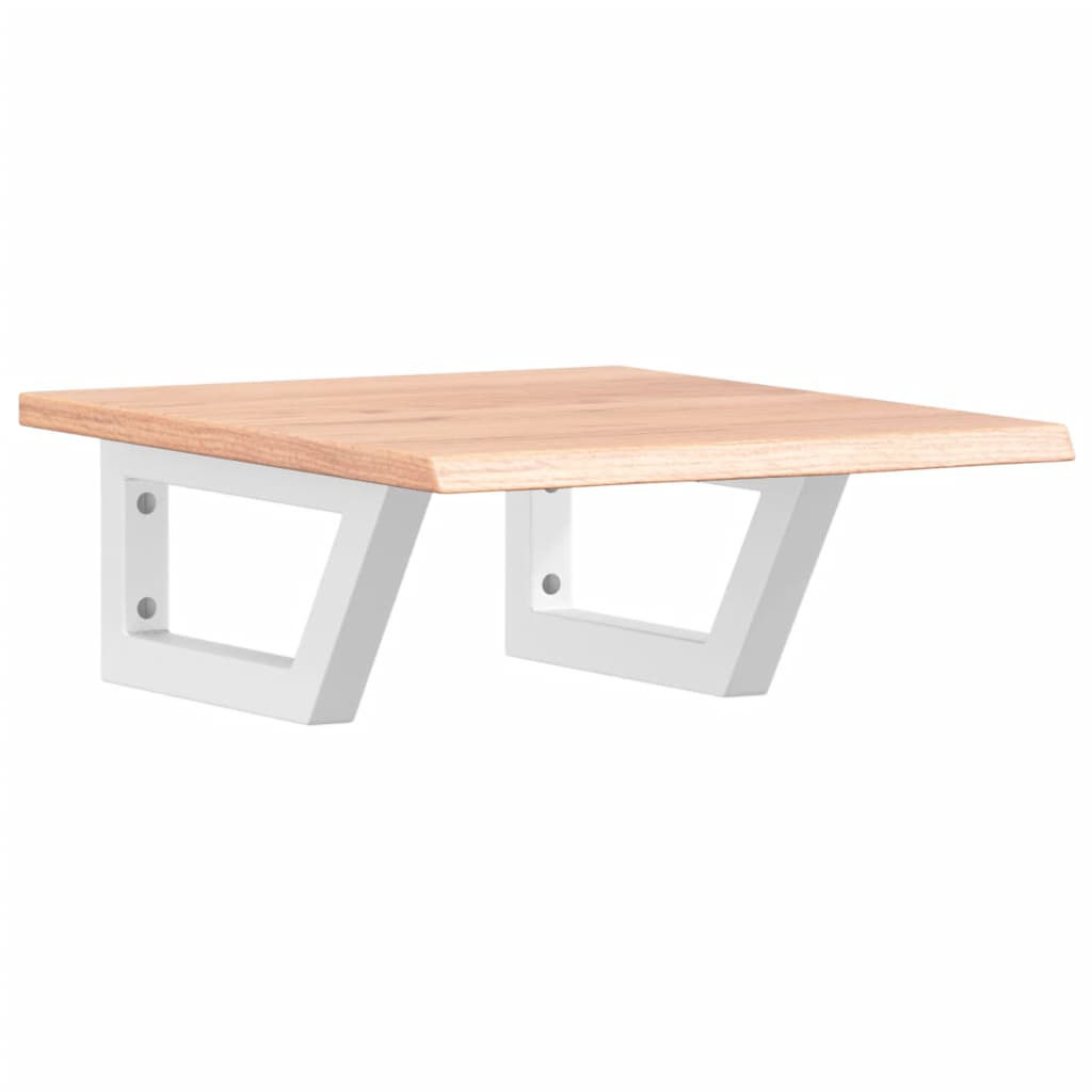 Basin Shelf Wall Mounted Steel And Solid Wood Oak