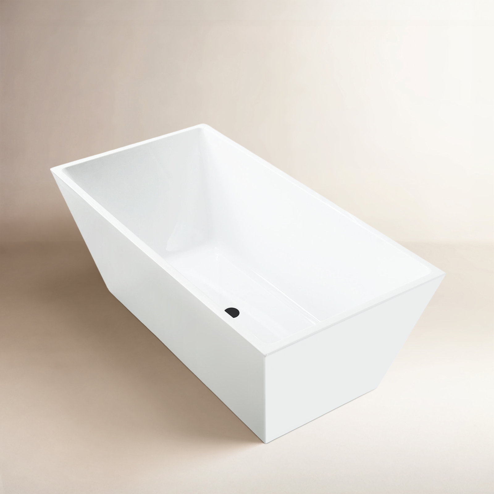 Chloe Freestanding Soaking Acrylic Bathtub, White/Oil Rubbed Bronze