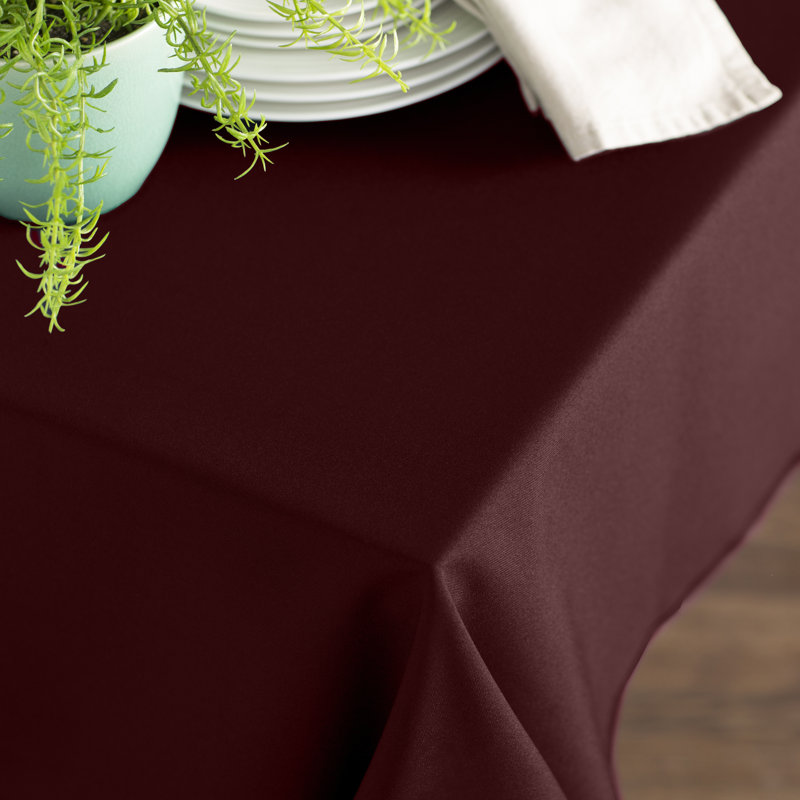 Rectangular Stain-Resistant Polyester Tablecloth - Basics by Wayfair™, Burgundy, 120" x 60"