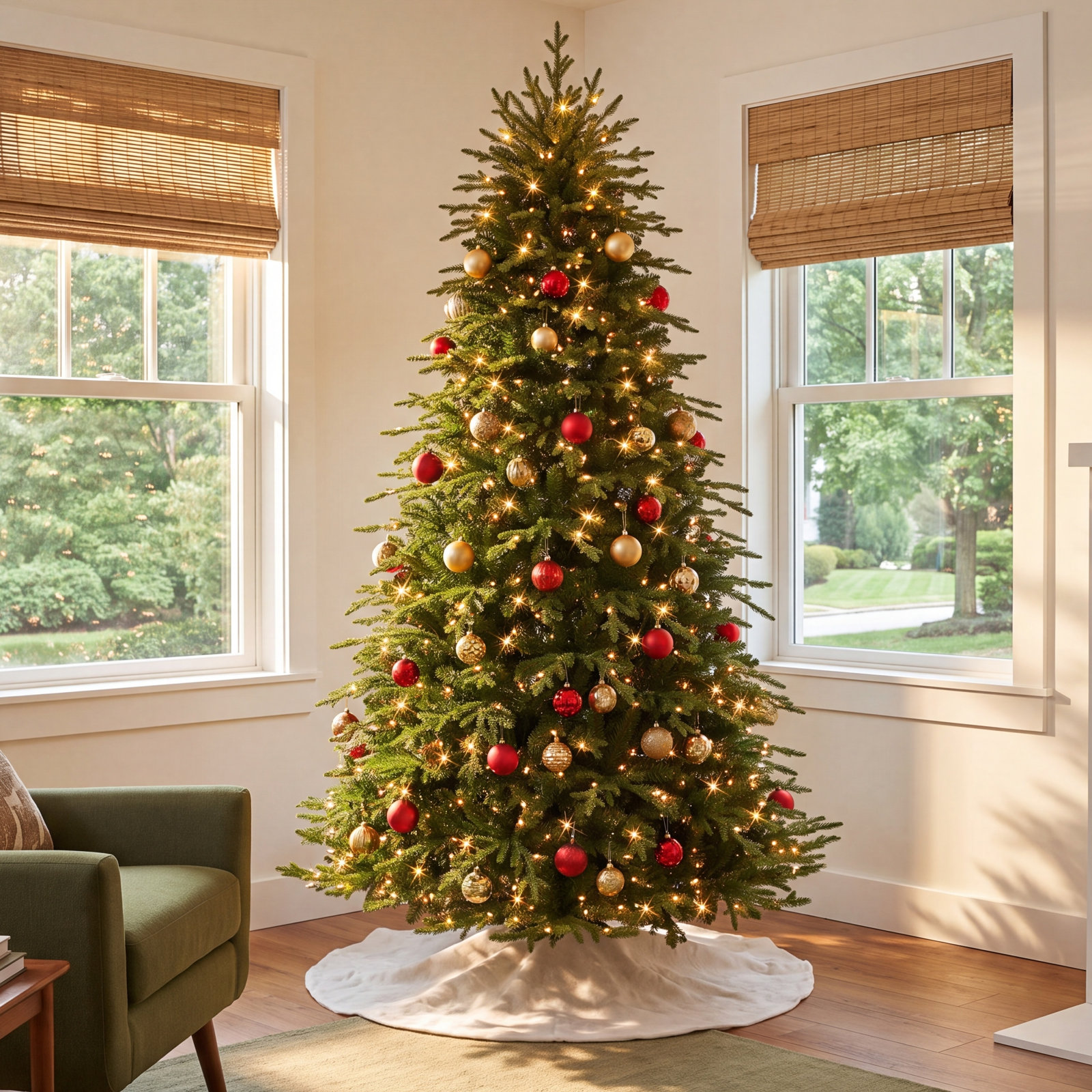 90' Lighted Artificial Fir Christmas Tree