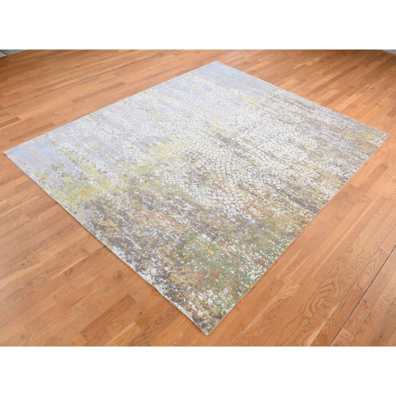 Tapis ivoire en soie nouvel âge 8 pi 1 po x 10 pi 1 po Warnetta