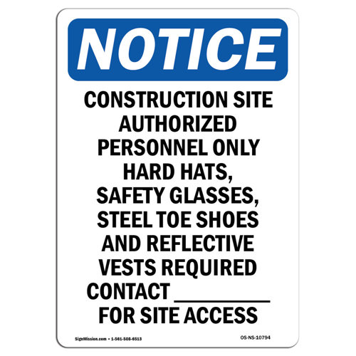 SignMission Construction Site Authorized Personnel Only Sign | Wayfair