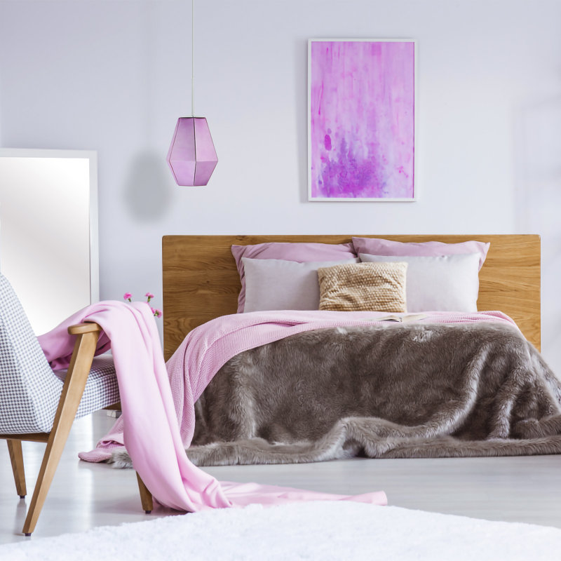 Luminaire suspendu géométrique 1 lumière Taurus, Saphir rose, Argent