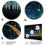 Jaune et bleu, nuit, ciel, planètes, art mural-456770444