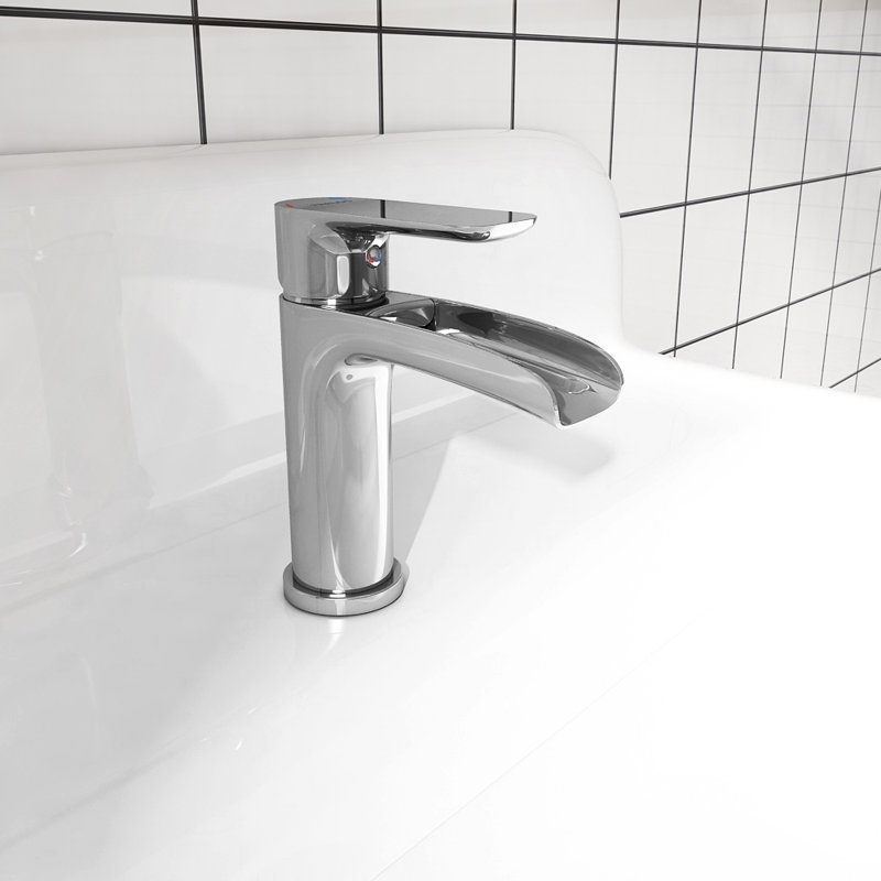 Single-Hole Single-handle Bathroom Faucet with Drain Assembly, Polished Chrome