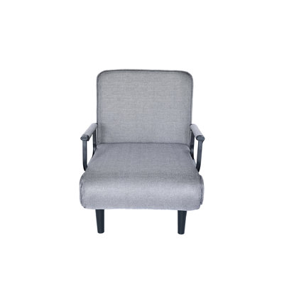 Grey Convertible To Bed Chair - Comfortable Upholstery, Strong Metal Support Breathable Fabric, Metal, Relaxing