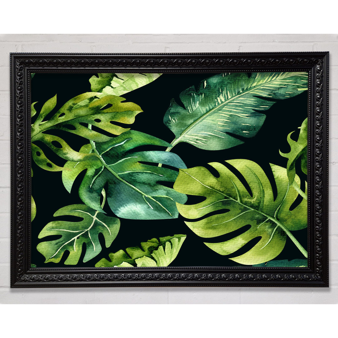 Gerahmtes Wandbild Monstera Mixed Leaves