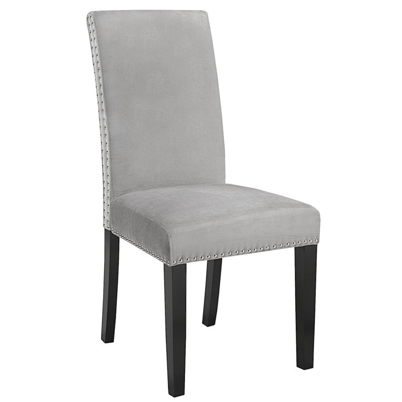 Vivian Velvet Upholstered Parsons Chair, Gray