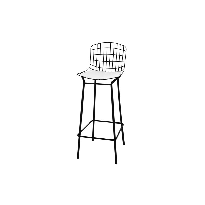 Madeline Metal Bar Stool, Black, 1, White