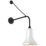Thomas O'Brien, "Academy 20" Anchored Rex Barn Light in Matte Black with 9.25" White Savannah Shade