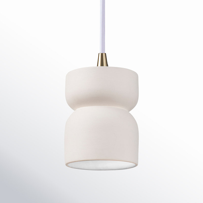 Luminaire suspendu simple Nysta, Bisque, Laiton antique
