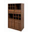 Armoire à vin moderne en noyer, buffet avec support à vin pour 12 bouteilles et 2 tiroirs, grande armoire à boissons avec rangement pour la salle à manger, la cuisine et le salon