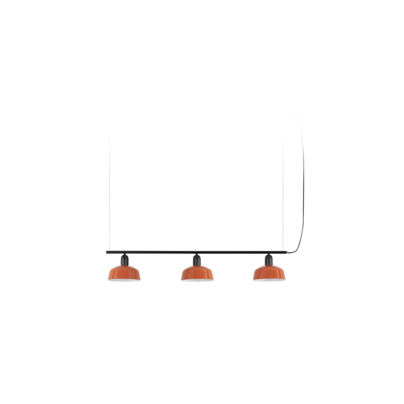 Luminaire suspendu en métal 3L Tatawin S, Orange rougeâtre
