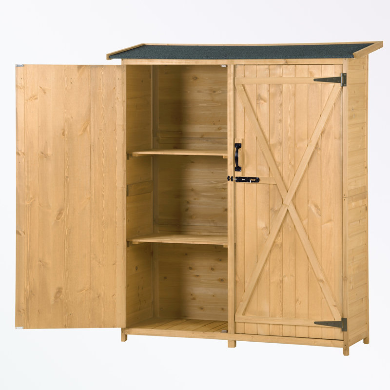 5 ft. W x 2 ft. D Solid Wood Storage Shed, Natural