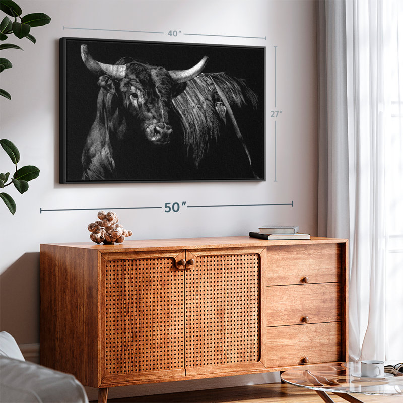 " Brindle Rodeo Bull Canvas Print ", 27" H x 40" W